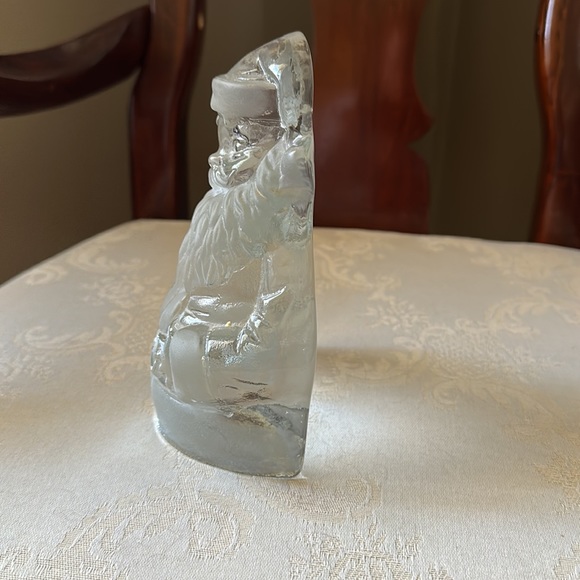Vintage Viking lead cut glass/frosted Santa paperweight, decoration - Picture 2 of 11